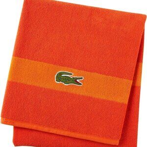 Lacoste - Orange Bath Big Towel 100% Cotton 30" x 52" Crocodile Logo